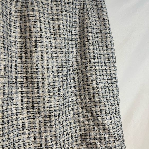 Karen Scott Classic Navy Light Blue and White Tweed Fall Skirt - Picture 3 of 9